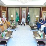 Minister for Investment of the Kingdom of Saudi Arabia Engineer Khalid bin Abdulaziz Al-Falih and Advisor at the Saudi Royal Court Mohammad Bin Mazyad Al-Tuwaijri called on Prime Minister Muhammad Shehbaz Sharif on the sidelines of the 8th Future Investment Initiative Conference