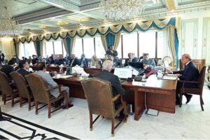 Prime Minister Muhammad Shehbaz Sharif chairs the Federal Cabinet Meeting.