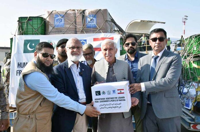 On instructions of Prime Minister, Pak NDMA Dispatched 14th Consignment of 17 tons for people of Lebanon from Jinnah International Airport to Beirut, Lebanon