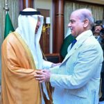 Prime Minister Muhammad Shehbaz Sharif meeting Saudi Minister for Investment Engineer Khalid bin Abdulaziz Al-Falih