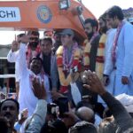 Senator/PMLN Central Leader Talal Chaudhary is inaugurating the repair and renovation of Jaranwala-Faisalabad Road