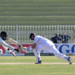 England batter Harry Brook plays shot during the 3rd day of the last cricket Test match between Pakistan and England at Pindi Cricket Stadium