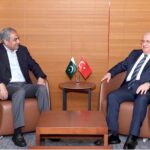 Federal Minister for Interior Mohsin Naqvi in a meeting with Turkiye Minister of National Defense Yasar GÜLER