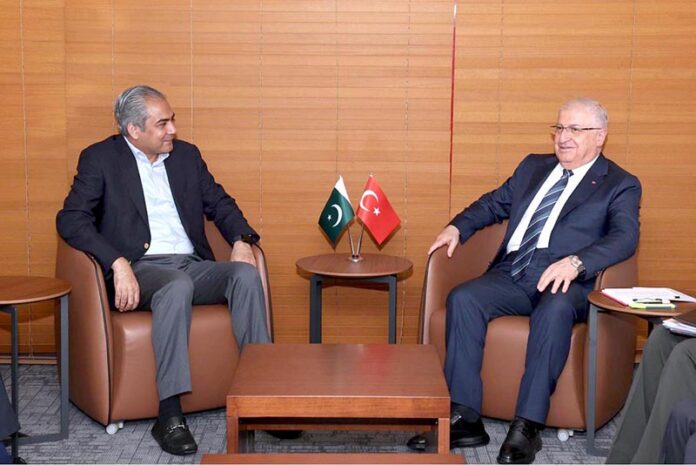 Federal Minister for Interior Mohsin Naqvi in a meeting with Turkiye Minister of National Defense Yasar GÜLER