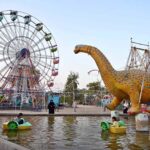 Children enjoy boat riding at Finland Rani bagh