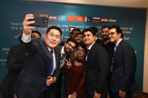 Mongolia's Prime Minister, Luvsannamsrain Oyun-Erdene, captures memorable moments with Pakistani officials before departing for his homeland, wrapping up a successful visit to Pakistan.