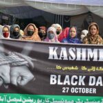 People participating in a rally regarding Kashmir Solidarity in connection with Kashmir Black Day at Zilla Council Chowk