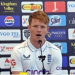 England cricket team captain Ollie Pope addressing a press conference as 1st Test match will be played against Pakistan from October 7-11 at the Multan Cricket Stadium