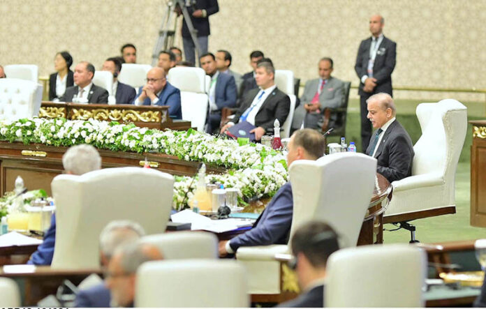 Prime Minister Muhammad Shehbaz Sharif addresses the 23rd SCO Council of Heads of Governments Meeting