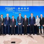 Ambassador of Pakistan to China, Khalil Hashmi in a group photo at the North Bund Forum in Shanghai. He discussed the future of digital, smart, and green global shipping & aviation. The sister-port relations established between Karachi and Shanghai mark a new chapter of Pakistan-China cooperation, fostering connectivity and sustainability for all