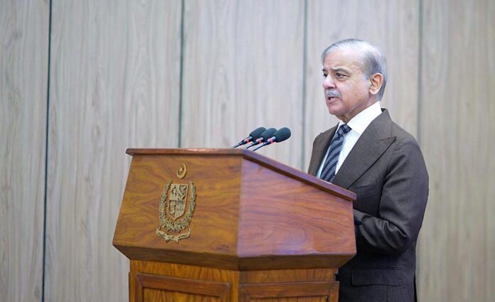 Prime Minister Muhammad Shehbaz Sharif addressing a ceremony organized to mark World Polio Day & the Inauguration of the National Polio Campaign