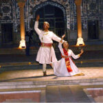 Artists perform Kathak dance on stage late night at the Royal Kitchen (Shahi Qilla)