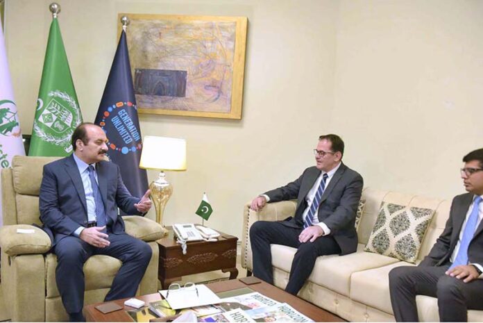 Chairman Prime Minister's Youth Programme Rana Mashhood Ahmed Khan in a meeting with Ambassador for Bosnia and Herzegovina Emin Cohodarveic