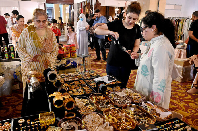 People visiting stalls during the 