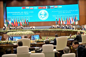 Prime Minister Muhammad Shehbaz Sharif addresses the 23rd SCO Council of Heads of Governments Meeting