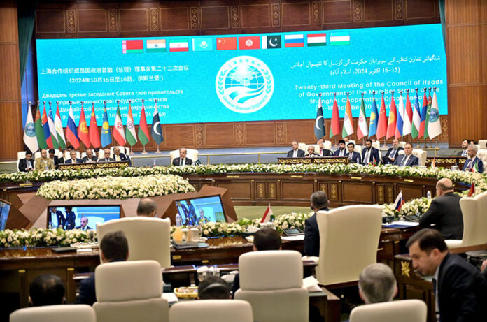 Prime Minister Muhammad Shehbaz Sharif addresses the 23rd SCO Council of Heads of Governments Meeting