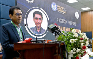 Federal Minister for Federal Education and Professional Training Dr. Khalid Maqbool Siddiqui addressing "2nd Annual Conference 2024 of Inter Boards Coordination Commission (IBCC) at Zaki Auditorium Allama Iqbal Open University