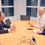 Federal Minister for Finance and Revenue Senator Muhammad Aurangzeb gives an interview to the French News Agency- AFP, during his visit to US for the WB/IMF annual meetings 2024
