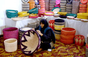 People visiting stalls during the "Daachi Arts & Craft Exhibition" at Pak China Friendship Centre