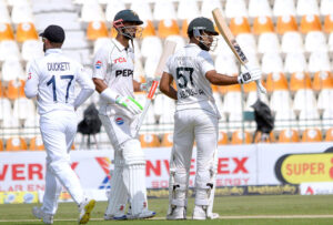 England bowler Brydon Carse appeals for wicket during the first day of the first Test between Pakistan and England at Multan Cricket Stadium.