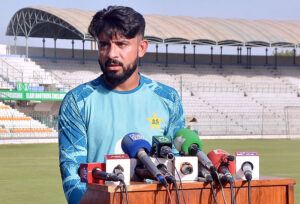 Pakistan Cricket team players in training session for upcoming Test series against England Cricket team at Multan Cricket Stadium.