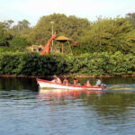 People enjoy boat ride at Gulshan iqbal Park
