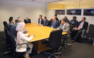 Federal Minister for Finance and Revenue Senator Muhammad Aurangzeb held a meeting with His Excellency Mohamed Bin Hadi Al Hussaini, Minister of State for Financial Affairs, UAE