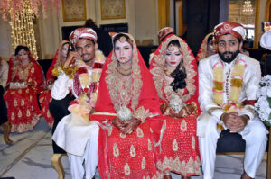 Newlyweds in mass wedding ceremony organized by social organization Door of Awareness. 15 couples got married in the ceremony