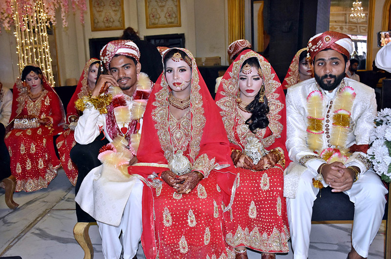 Newlyweds in mass wedding ceremony organized by social organization Door of Awareness. 15 couples got married in the ceremony