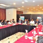 Federal Minister for Education and Professional Training Khalid Maqbool Siddiqui chairing a meeting with the NAVTCC counterpart colleagues from United Kingdom