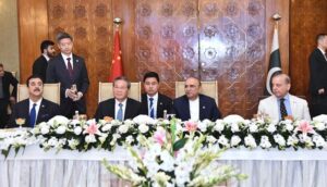President Asif Ali Zardari hosted a state luncheon in honour of the Premier of the State Council of People's Republic of China, Li Qiang, at Aiwan-e-Sadr. Prime Minister Muhammad Shehbaz Sharif and Chairman Senate, Syed Yousuf Raza Gillani, are also present.