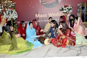 Newlyweds in mass wedding ceremony organized by social organization Door of Awareness. 15 couples got married in the ceremony