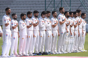 England bowler Brydon Carse appeals for wicket during the first day of the first Test between Pakistan and England at Multan Cricket Stadium.