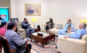 Chairman Prime Minister's Youth Programme, Rana Mashhood Ahmed Khan in a meeting with representatives of National Press Club in federal Capital.