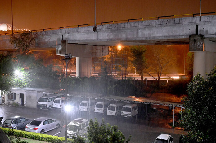A view of heavy rain in the federal capital