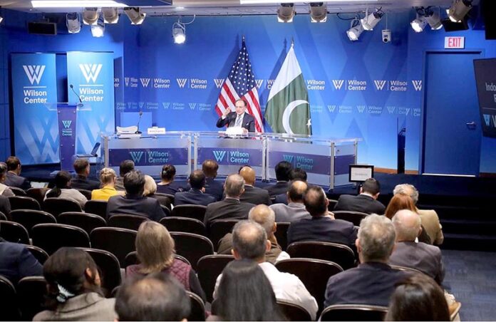 Finance Minister Mr. Muhammad Aurangzeb delivers the keynote address on Pakistan's economic outlook at the Wilson Center in Washington DC