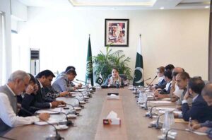 Coordinator to PM on Climate Change, Romina Khurshid Alam chairing a meeting on green Islamabad programme in the Federal Capital.