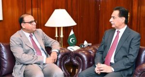 Member of the House of Commons, United Kingdom Muhammad Yasin calls on Speaker National Assembly Sardar Ayaz Sadiq at Parliament House.
