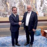 Federal Minister for Power Sardar Awais Ahmed Khan meets with Iranian Energy Minister Abbas Ali Abadi on the sidelines of the 3rd Belt & Road Ministerial Conference in Qingdao, China