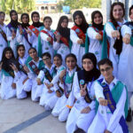 Students pose for group photograph after oath taking ceremony of Newly elected officials of students council at FG Home economics and management sciences college F11