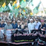 Participants of the All Parties Hurriyat Conference participate in rally and chant slogans against Indian atrocities in IIOJK on Kashmir Black Day