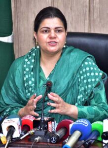 Chairperson Task Force for Price Control Punjab, Salma Butt addressing to the media persons at DC office .