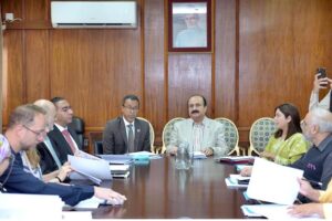 Chairman of the Prime Minister's Youth Programme, Rana Mashhood Ahmed Khan presiding over the first working group meeting of the Generation Unlimited Strategic Advisory Council.