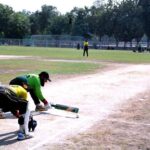 Blind players of cricket team KPK during in a thrilling match with Punjab blind team at the PBCC Blind Cricket Super League 2024, stadium in Bahawalpur