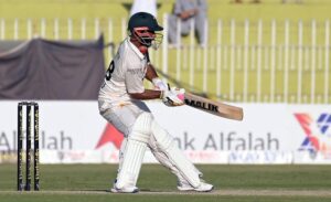 England player Ben Duckett in action during the second day and last cricket Test match between Pakistan and England at Pindi Cricket Stadium in twin cities