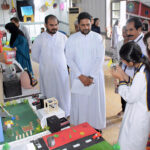 Students present scientific models during the Science and Art Exhibition at La Salle Higher Secondary School