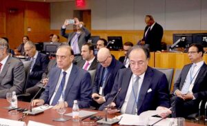 Federal Minister for Finance and Revenue Senator Muhammad Aurangzeb, accompanied by the Governor State Bank of Pakistan, attends the meeting of Managing Director IMF with Finance Ministers, Central Bank Governors, and Heads of Regional Financial Institutions of the Middle East, North Africa, Afghanistan, and Pakistan (MENAP)