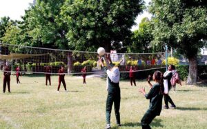 Yazman and Hasilpur girls teams perfom their talent and teamwork in a match at the Annual Sports Gala 2024, hosted at Bahawalpur Stadium.