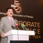 KP Governor Faisal Karim Kundi addresses the audience at the 39th Corporate Excellence Awards ceremony, hosted by the Management Association of Pakistan (MAP)