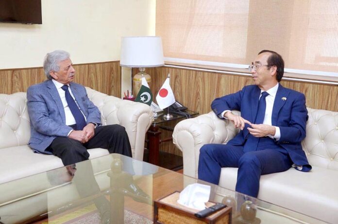 Japanese Ambassador HE Wada called on the Federal Minister for Industries and Production Rana Tanveer Hussain in Islamabad